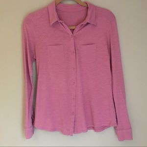 Long Sleeve Rose Double Front Pocket Shirt Loft XS